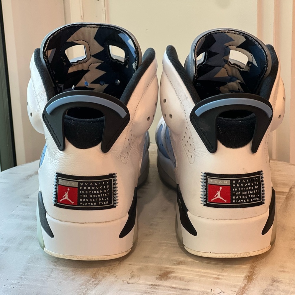 Nike Air Jordan 6 Retro UNC Home White Size 9.5 Basketball Sneakers. - Picture 4 of 10